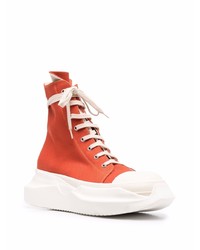 orange hohe Sneakers aus Segeltuch von Rick Owens DRKSHDW