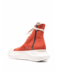 orange hohe Sneakers aus Segeltuch von Rick Owens DRKSHDW