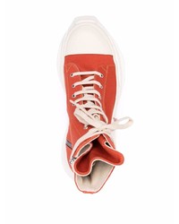 orange hohe Sneakers aus Segeltuch von Rick Owens DRKSHDW