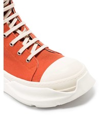 orange hohe Sneakers aus Segeltuch von Rick Owens DRKSHDW