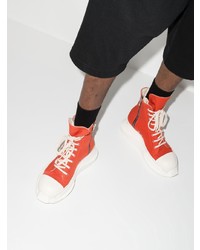 orange hohe Sneakers aus Segeltuch von Rick Owens DRKSHDW