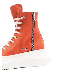 orange hohe Sneakers aus Segeltuch von Rick Owens DRKSHDW