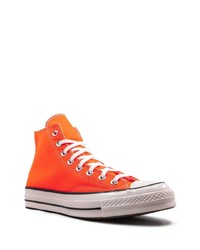 orange hohe Sneakers aus Segeltuch von Converse