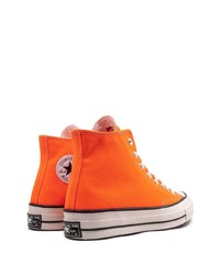 orange hohe Sneakers aus Segeltuch von Converse