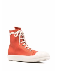 orange hohe Sneakers aus Segeltuch von Rick Owens DRKSHDW