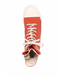 orange hohe Sneakers aus Segeltuch von Rick Owens DRKSHDW