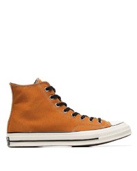 orange hohe Sneakers aus Segeltuch von Converse