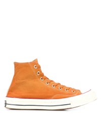 orange hohe Sneakers aus Segeltuch von Converse