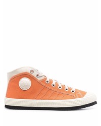 orange hohe Sneakers aus Segeltuch von Diesel