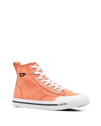 orange hohe Sneakers aus Segeltuch von Diesel