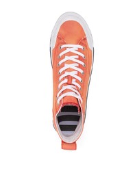 orange hohe Sneakers aus Segeltuch von Diesel