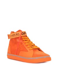 orange hohe Sneakers aus Segeltuch von Off-White