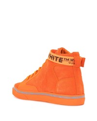 orange hohe Sneakers aus Segeltuch von Off-White