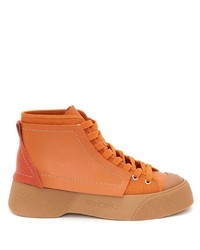 orange hohe Sneakers aus Segeltuch von JW Anderson