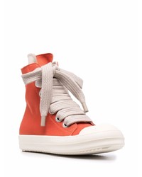 orange hohe Sneakers aus Segeltuch von Rick Owens DRKSHDW