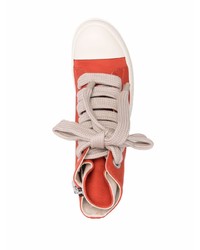 orange hohe Sneakers aus Segeltuch von Rick Owens DRKSHDW