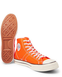 orange hohe Sneakers aus Segeltuch von Converse