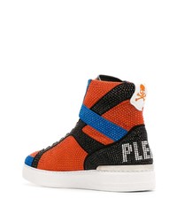 orange hohe Sneakers aus Segeltuch von Philipp Plein