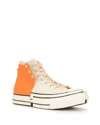 orange hohe Sneakers aus Segeltuch von Converse