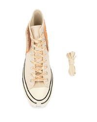 orange hohe Sneakers aus Segeltuch von Converse