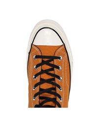 orange hohe Sneakers aus Segeltuch von Converse