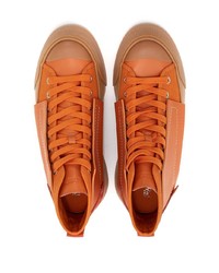 orange hohe Sneakers aus Segeltuch von JW Anderson