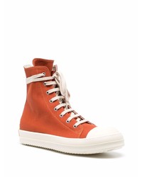 orange hohe Sneakers aus Segeltuch von Rick Owens DRKSHDW