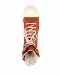 orange hohe Sneakers aus Segeltuch von Rick Owens DRKSHDW