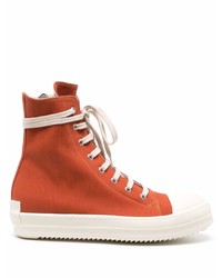 orange hohe Sneakers aus Segeltuch von Rick Owens DRKSHDW