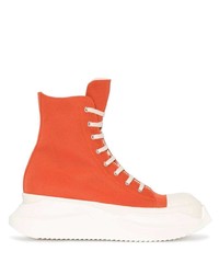 orange hohe Sneakers aus Segeltuch von Rick Owens DRKSHDW