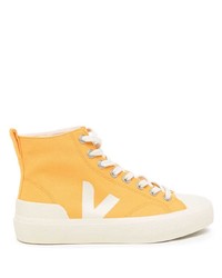 orange hohe Sneakers aus Segeltuch von Veja