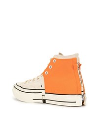 orange hohe Sneakers aus Segeltuch von Converse