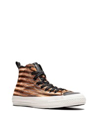 orange hohe Sneakers aus Segeltuch von Converse