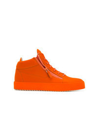 orange hohe Sneakers aus Wildleder