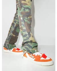 orange hohe Sneakers aus Wildleder von Off-White