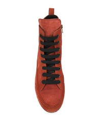 orange hohe Sneakers aus Wildleder von Ann Demeulemeester