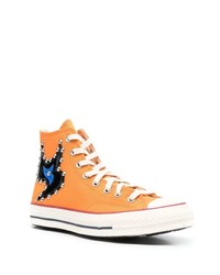 orange hohe Sneakers von Converse