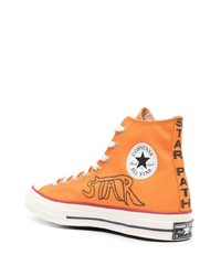 orange hohe Sneakers von Converse