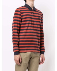 orange horizontal gestreifter Polo Pullover von Kent & Curwen