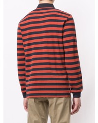 orange horizontal gestreifter Polo Pullover von Kent & Curwen