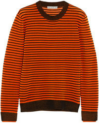 orange horizontal gestreifter Pullover mit einem Rundhalsausschnitt von Dagmar