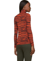 orange horizontal gestreifter Rollkragenpullover von Stella McCartney