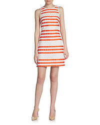 orange horizontal gestreiftes Kleid