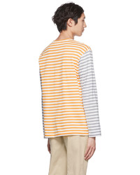 orange horizontal gestreiftes Langarmshirt von Comme Des Garcons Play