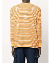 orange horizontal gestreiftes Langarmshirt von Pop Trading Company