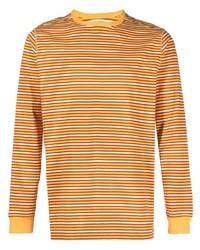 orange horizontal gestreiftes Langarmshirt von Pop Trading Company