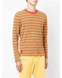 orange horizontal gestreiftes Langarmshirt von adidas