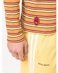 orange horizontal gestreiftes Langarmshirt von adidas