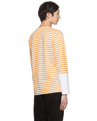 orange horizontal gestreiftes Langarmshirt von Comme Des Garcons Play