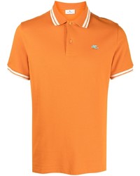 orange horizontal gestreiftes Polohemd von Etro